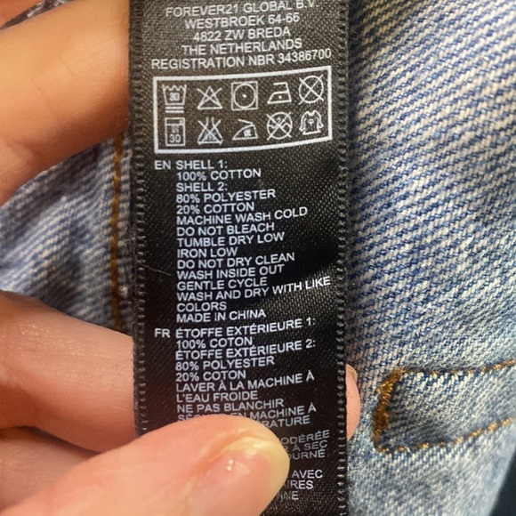 Forever 21 American Flag 4th of July Independence Blue Jean Shorts - Picture 5 of 5